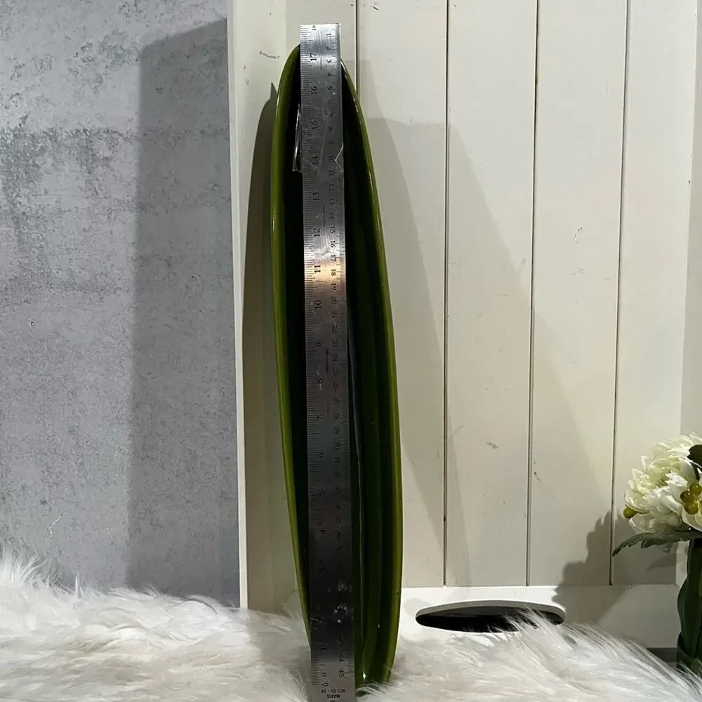 NEW Pier One Ceramic Footed Floating Candle Boat Candleholder Green 18” NWOT